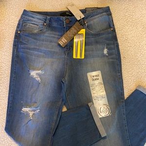 1822 Denim vintage denim size 14 / high rise ankle skinny / distressed / cuffed